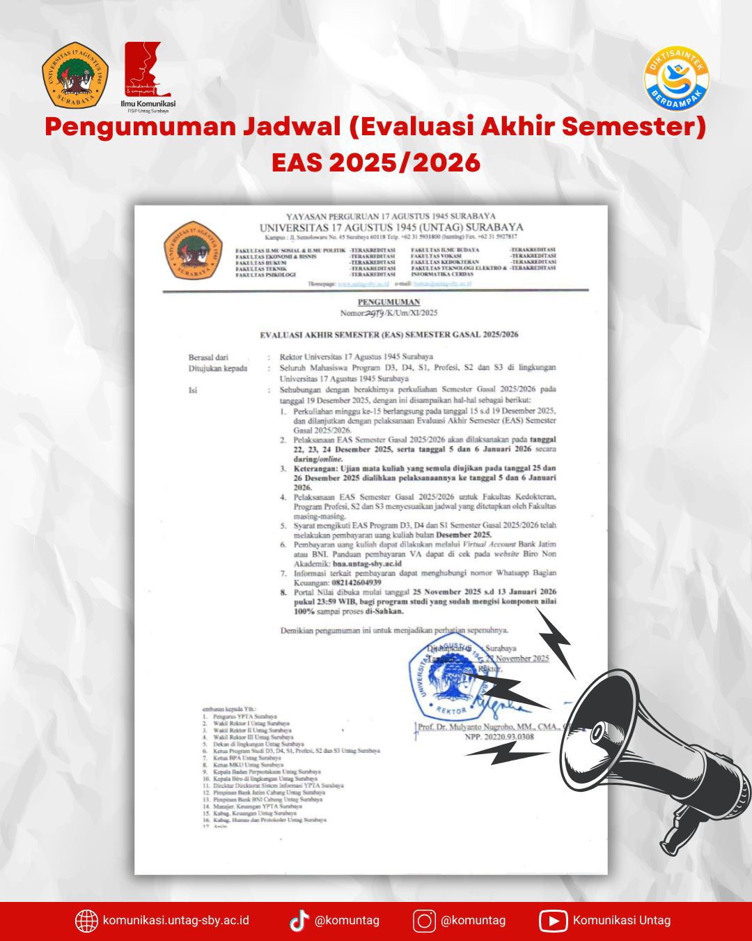Pengumuman EAS Semester Gasal 2025/2026