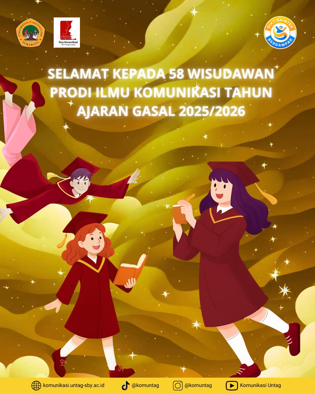 Congrats buat 58 Wisudawan Prodi Ilmu Komunikasi