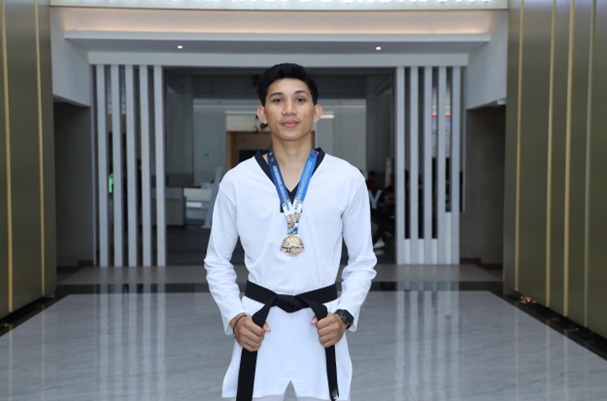 Thoriq Raih Emas Mampu Buktikan Prestasi di Kancah Internasional di kejuaraan Taekwondo IISTC 3 2025