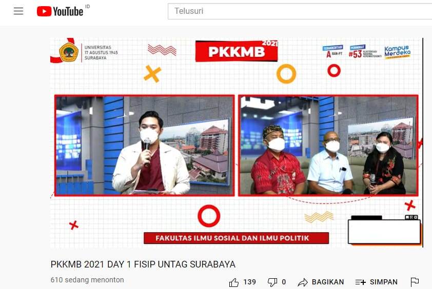 Semarak PKKMB Virtual FISIP Untag Surabaya