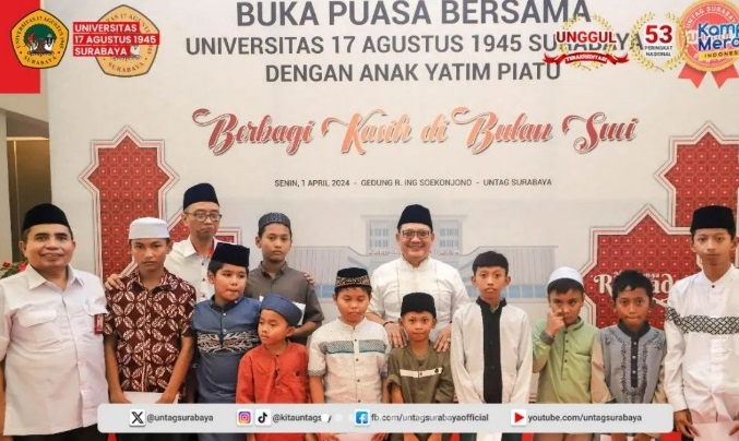Untag Surabaya Ajak Ratusan Anak Yatim Piatu Berbagi Kasih di Bulan Suci Ramadhan
