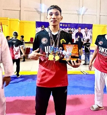 Mahasiswa Ilkom Thoriq Hilbram Raih 2 Mendali Emas Pada Kejuaraan Nasional Taekwondo