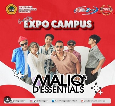 Pada Puncak Acara PKKMB 2024 UNTAG Surabaya Menghadirkan Maliq & D'Essentials