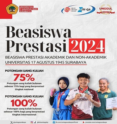 UNTAG Surabaya Membuka Pendaftaran Bagi Calon Mahasiswa Beasiswa Prestasi 2024